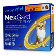 NexGard SPECTRA 驅蟲咀嚼片 XS 橙 (2 -3kg)