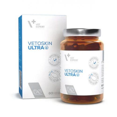 Vet Expert VetoSkin Ultra 犬貓用皮膚加強補充品  (60粒旋轉膠囊)